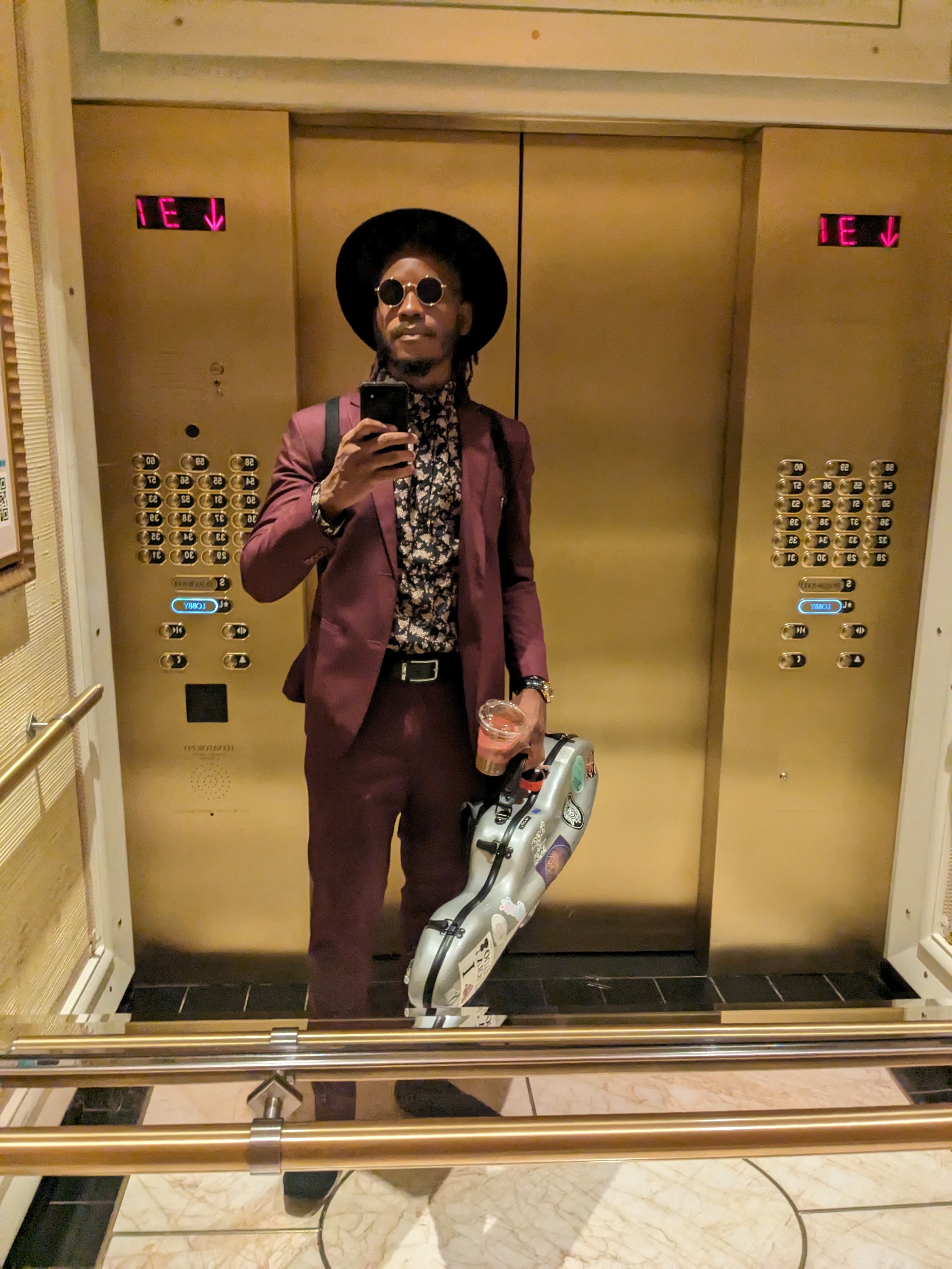 Rahmaan with violin case